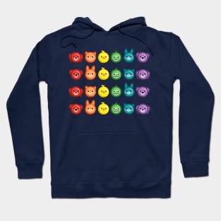 Animal Rainbow Button Pattern Hoodie